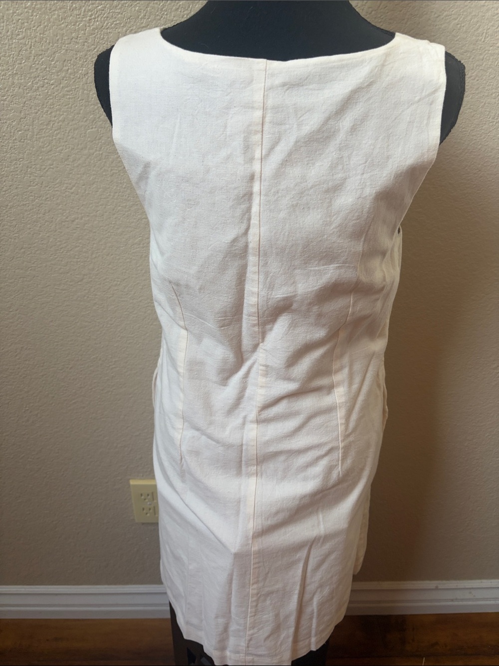 NWT BILA77 Keli Ivory Linen Blend Button Front Mini Dress Size S - Picture 3 of 14